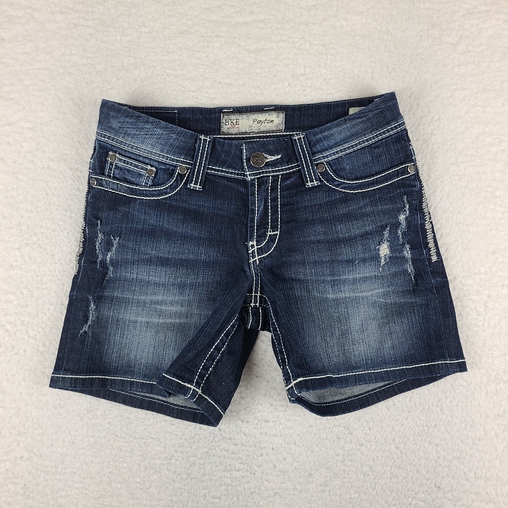 Buckle Jean Shorts Womens 28 Blue Distress Payton 5" Inseam Blue BKE Denim